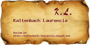 Kaltenbach Laurencia névjegykártya